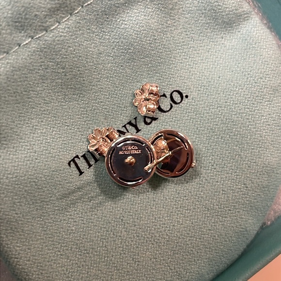 Tiffany & Co. Sterling Silver HardWear Bolt w/Chain Stud Earrings, 10mm EUC - Picture 5 of 7